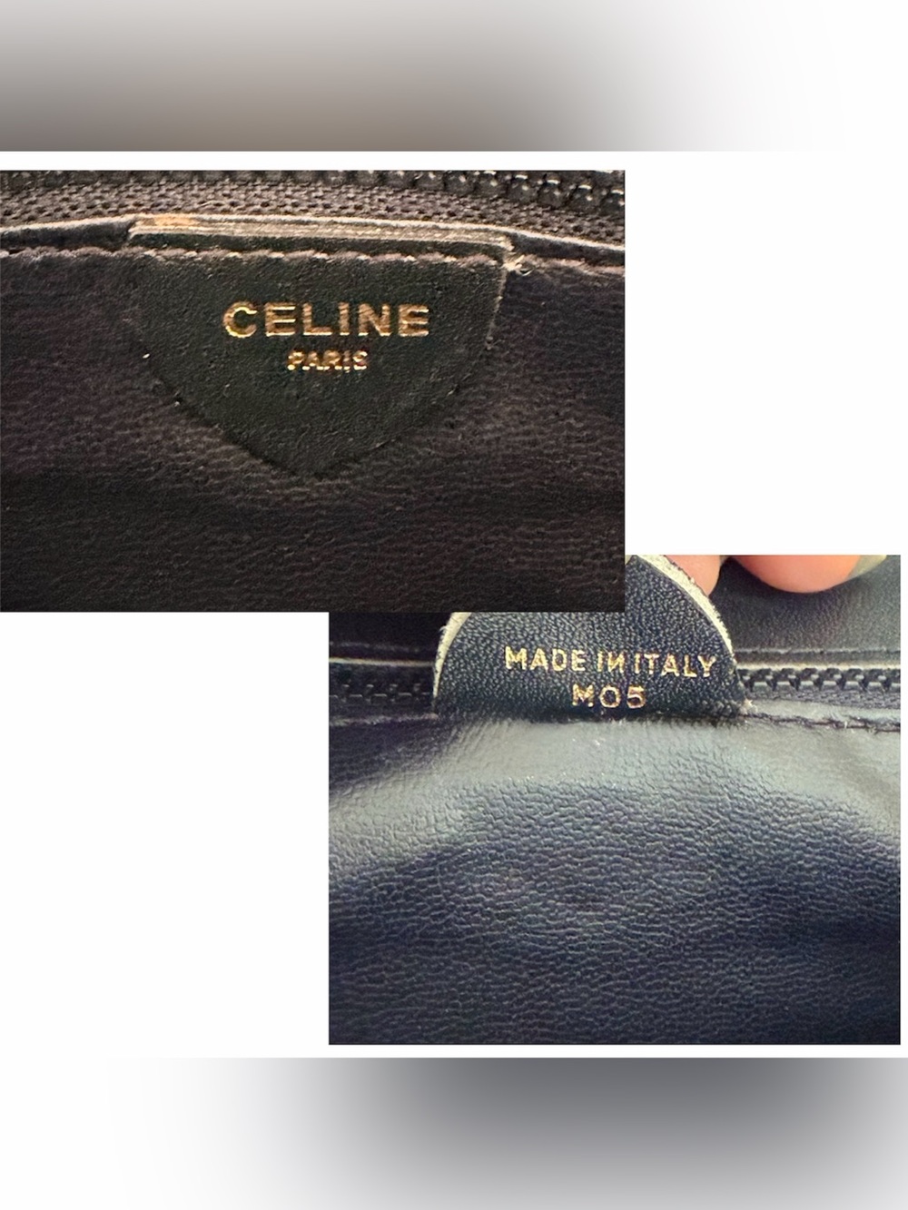 Celine Triomphe Leather Envelope Clutch Bag Vintage Calfskin Leather Gold Chain - Picture 15 of 16